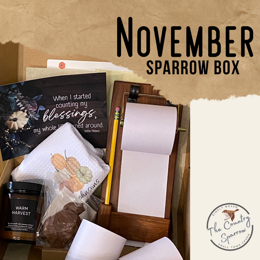 Taking Note November Sparrow Box