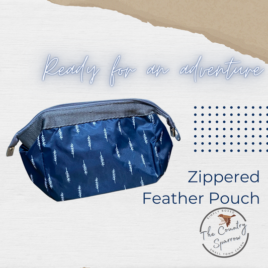 Zippered Feather Pouch