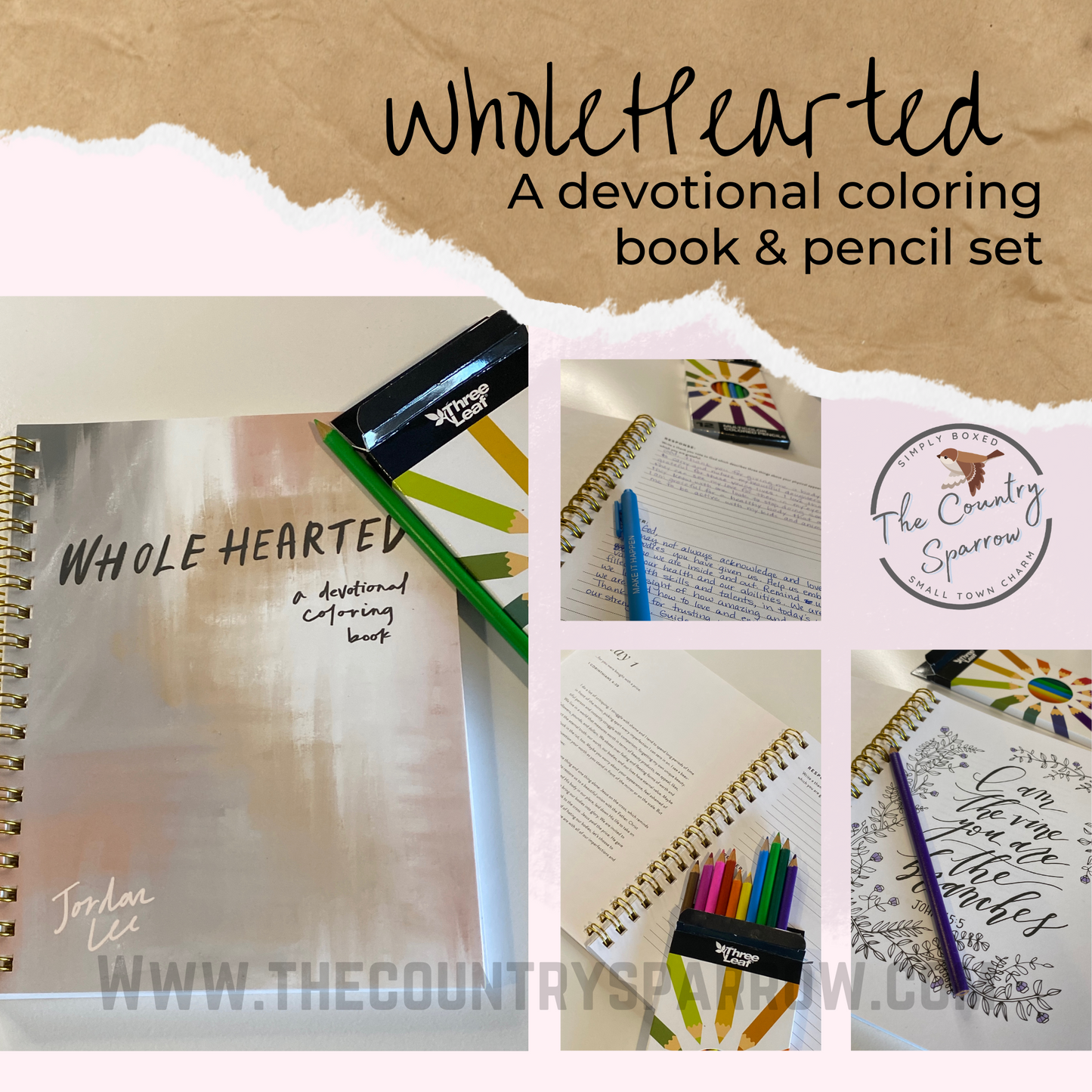 Devotional: Whole Hearted Coloring Book & Pencil set – The Country