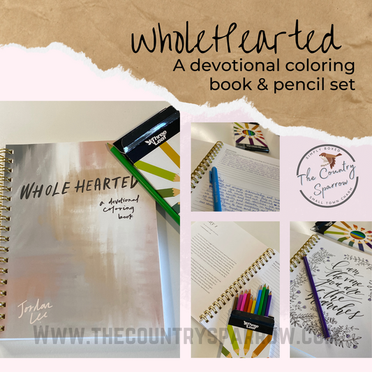 Devotional: Whole Hearted Coloring Book & Pencil set